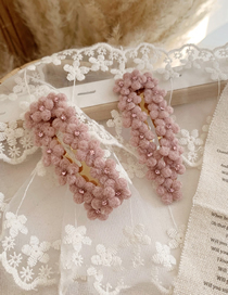 Fashion Square-pink Velvet Flower Hair Clips (single Price)