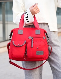 Fashion Red Contrast Color Labeling Mobile Travel Bag