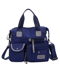 Fashion Blue Contrast Color Labeling Mobile Travel Bag