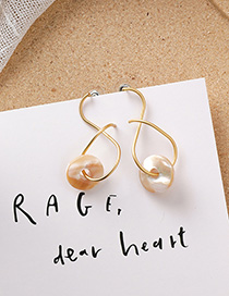 Fashion Irregular Gold Acrylic Plush Earrings