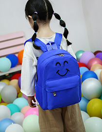 Fashion Blue Canvas Smiley Shoulder Bag