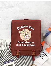 Fashion Red Cartoon Printed Letter Backpack
