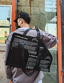Fashion Black Letter Canvas Shoulder Messenger Bag