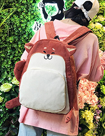 Fashion Naughty Fox Cartoon Animal Corduroy Backpack