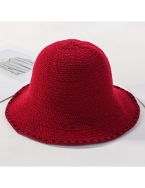 Fashion Red Wine Lace Knit Hat