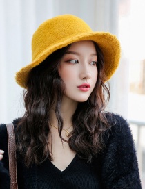 Fashion Yellow Lace-up Velvet Knit Cap