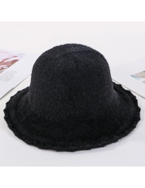 Fashion Black Lace-up Velvet Knit Cap