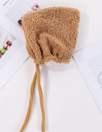 Fashion Camel (child) Thickened Lambskin Knit Plus Velvet Pointed Parent-child Cap