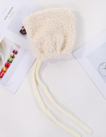 Fashion White (child) Thickened Lambskin Knit Plus Velvet Pointed Parent-child Cap
