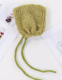 Fashion Avocado Green (children) Thickened Lambskin Knit Plus Velvet Pointed Parent-child Cap