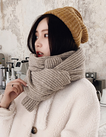 Fashion Gray Knitted Wool Scarf