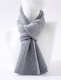 Fashion Medium Gray Thick Wool Knit Collar