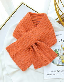 Fashion Orange Knitted Short Scarf