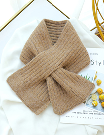 Fashion Brown Knitted Short Scarf