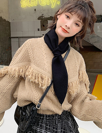 Fashion Black Knitted Wool Triangle Scarf