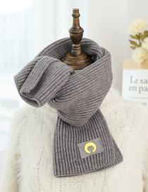 Fashion Gray Knitted Crescent Long Scarf