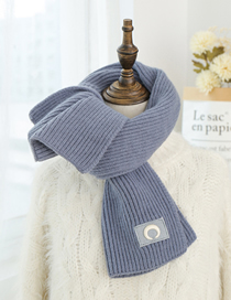 Fashion Denim Blue Knitted Crescent Long Scarf