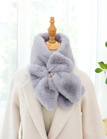 Fashion Gray Imitation Otter Rabbit Fur Collar