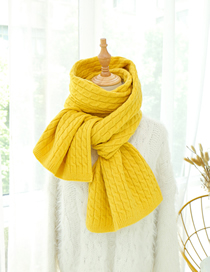 Fashion Ginger Yellow Twist Triangle Color Matching Knit Collar