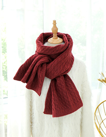 Fashion Red Wine Twist Triangle Color Matching Knit Collar