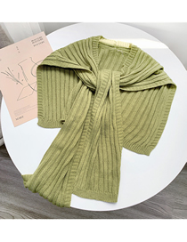 Fashion L02 Avocado Green Knitted Knotted Small Shawl