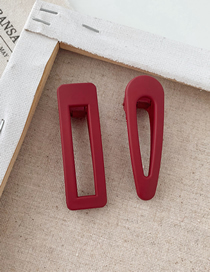Fashion Water Droplets - Wine Red Matte Geometric Hair Clip (single Price)