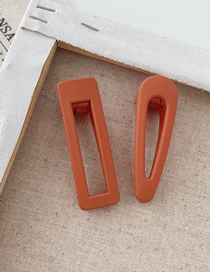 Fashion Square-orange Matte Geometric Hair Clip (single Price)