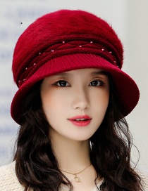 Fashion Red Wine Velvet Knit Hat