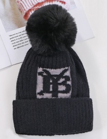 Fashion Black Plus Yb Letter Velvet Wool Cap