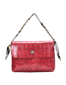 Fashion Wine Red Stone Pattern Shoulder Messenger Bag