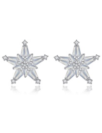 Fashion Platinum Pentagram Earrings