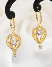Fashion Gold Crystal Hot Air Balloon Earrings