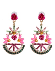Fashion Powder Color Geometric Colored Diamond Stud Earrings
