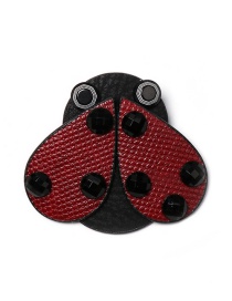 Fashion Red Ladybug Leather Brooch