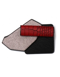 Fashion Black Pink Geometric Diamond-studded Resin Brooch