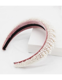 Fashion Pink Full Pearl Sponge Headband