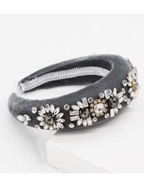 Fashion Gray Diamond Sun Flower Sponge Headband