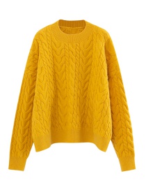 Fashion Yellow Twist Sweater