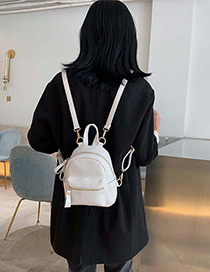 Fashion White Pu Leather Stone Shoulder Bag