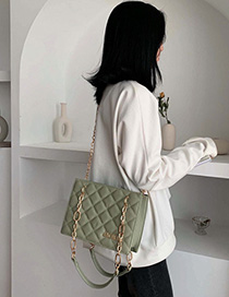 Fashion Matcha Green Chain Rhombic Shoulder Bag