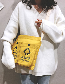 Fashion Yellow Multi-pocket Canvas Portable Messenger Bag