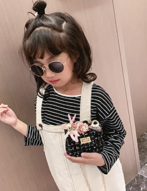 Fashion Bunny Black Beaded Children's Crossbody Purse