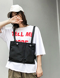 Fashion Black Elastic Drawstring Backpack