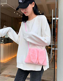 Fashion Pink Plush Rabbit Chain Shoulder Messenger Bag