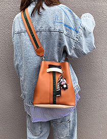 Fashion Brown Broadband Contrast Shoulder Crossbody Bag