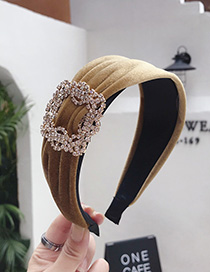 Fashion Yellow Diamond Velvet Wide-brimmed Headband