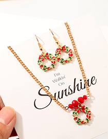 Fashion Gold Christmas Drop Earrings Necklace