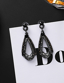 Fashion Gun Black Diamond Rhinestone Drop-shaped Earrings