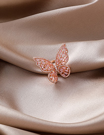 Fashion Gold Zircon Crystal Bow Ring