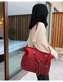 Fashion Red Grid Woolet Chain Portable Messenger Bag